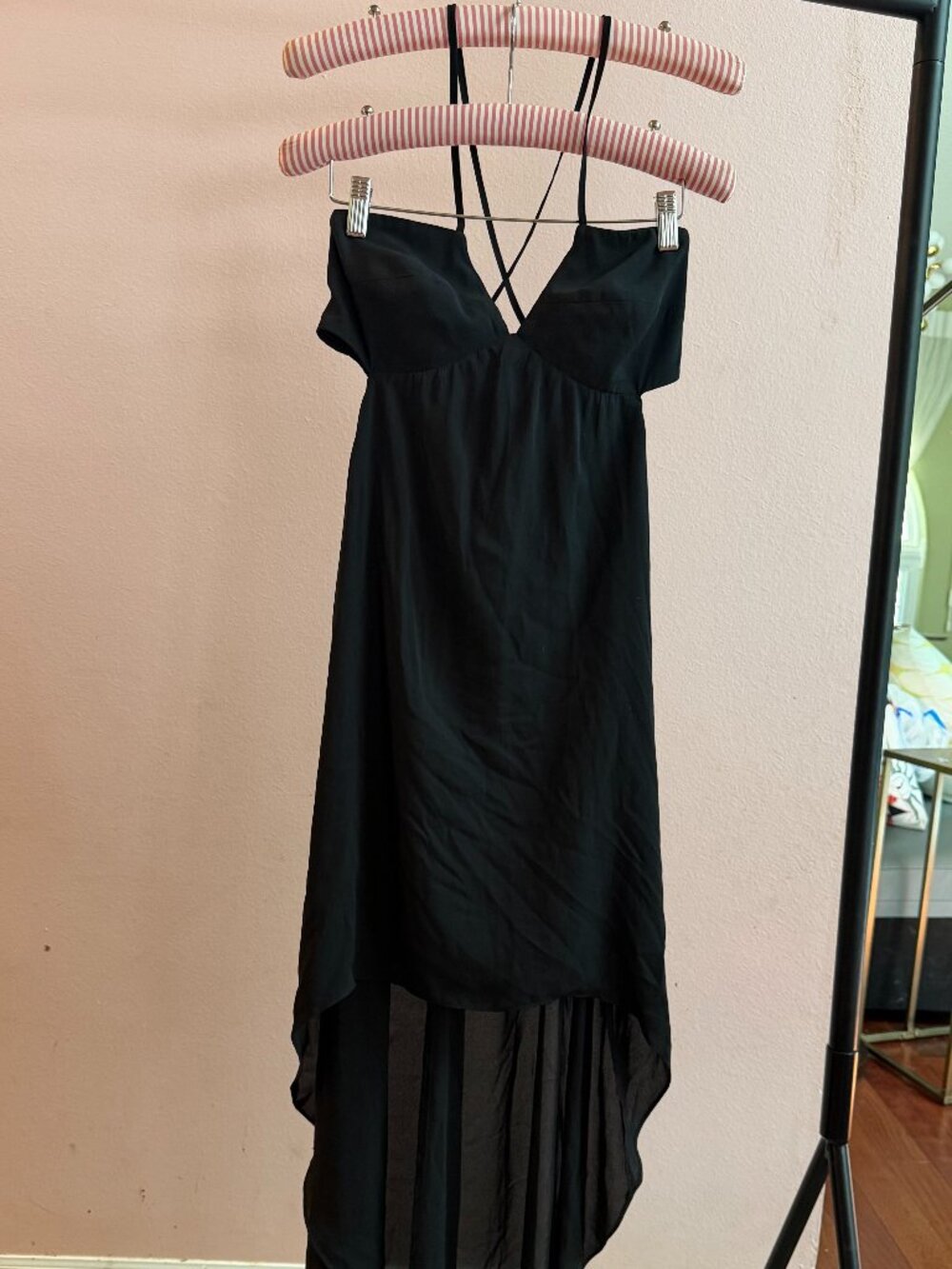 Stunning Express Black Cocktail Dress, Hi-Lo (short front)